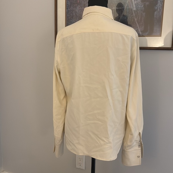 Vintage 100% Silk Ivory Button Down - Size L - Picture 5 of 7